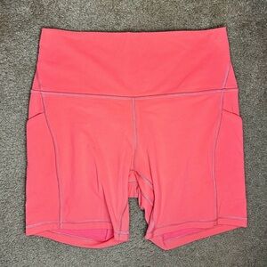 Lululemon Align Biker Short High-Rise Women's 10 6" Pockets Pale Raspberry Gym